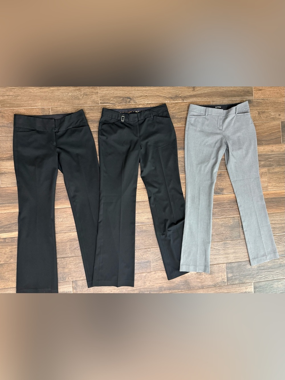 Express Women's Dress Pants Trio in Black and Gray, size 6 long, EUC